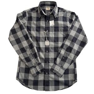 NWT J Crew Mens Cotton Heathered Plaid Button Down Shirt Long Sleeve Size XS